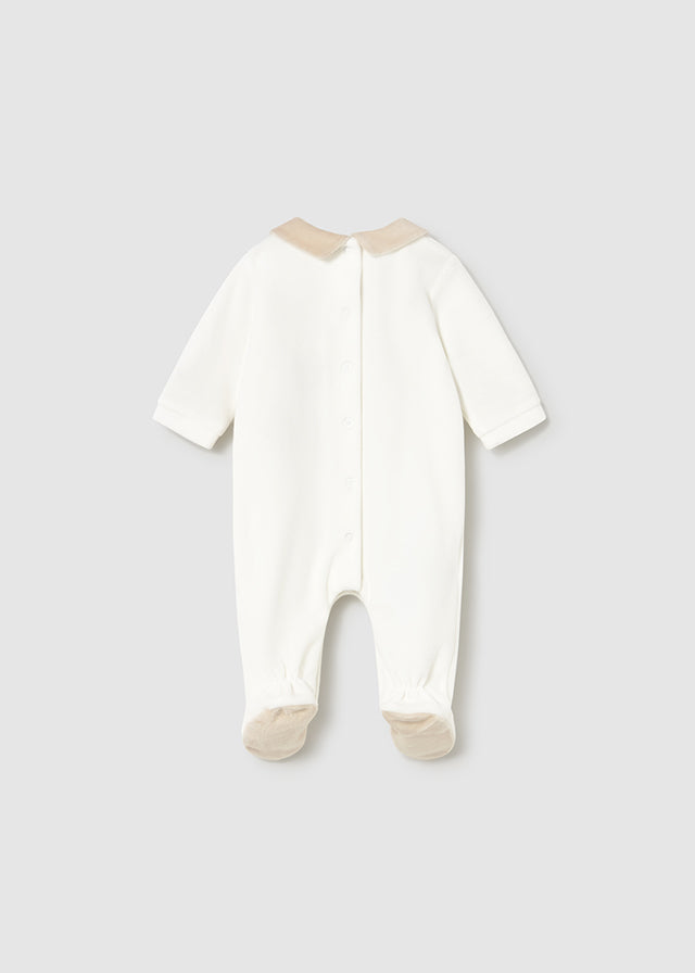 Mayoral Babygrow aveludado com gola recém nascido