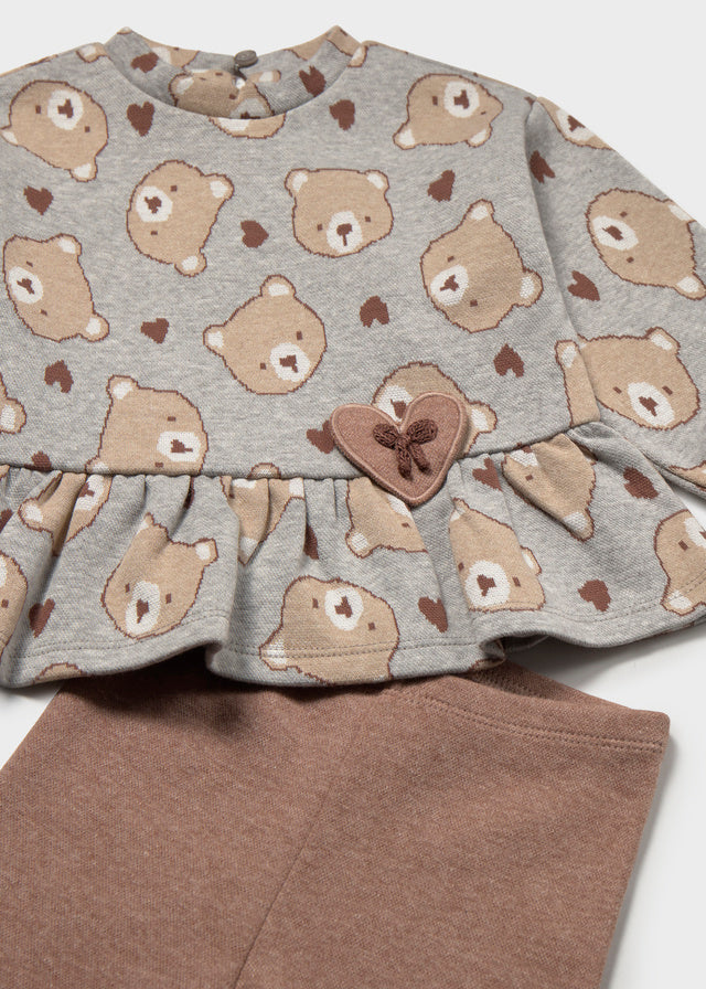 Mayoral Conjunto blusa estampada e calça bebé