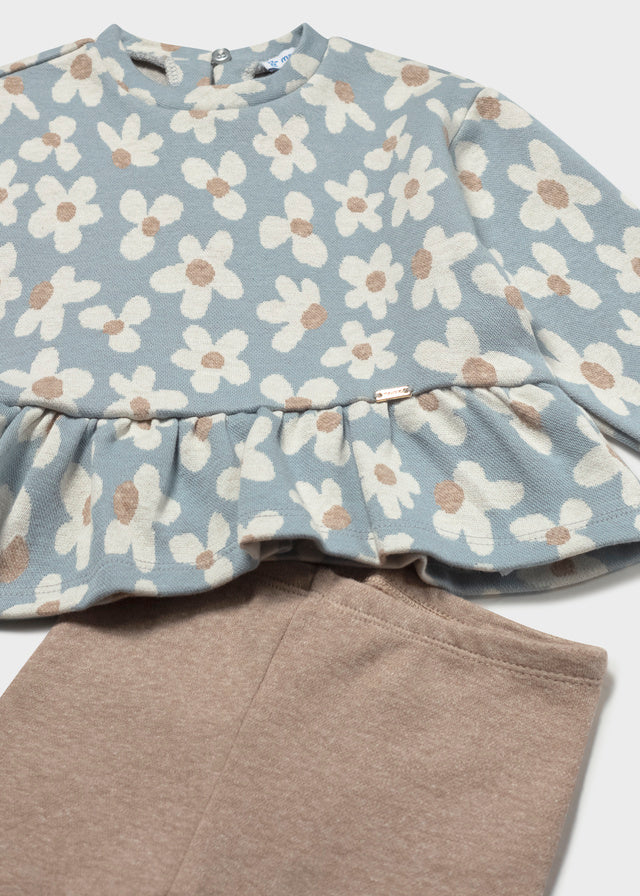 Mayoral Conjunto blusa estampada e calça bebé