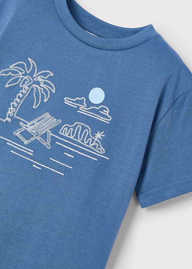Mayoral T-shirt bordado praia menino