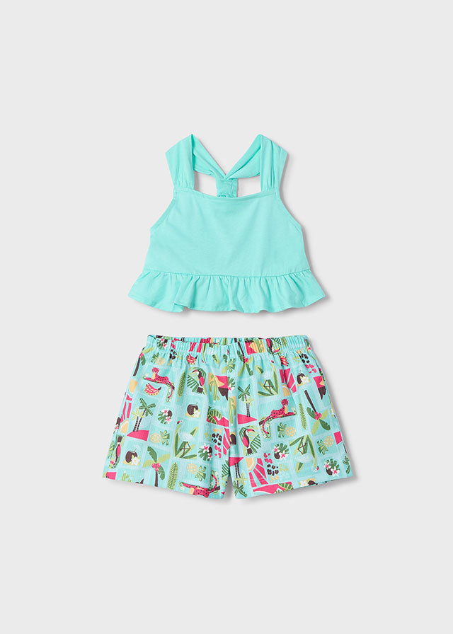 Mayoral Conjunto calção estampado e t-shirt menina