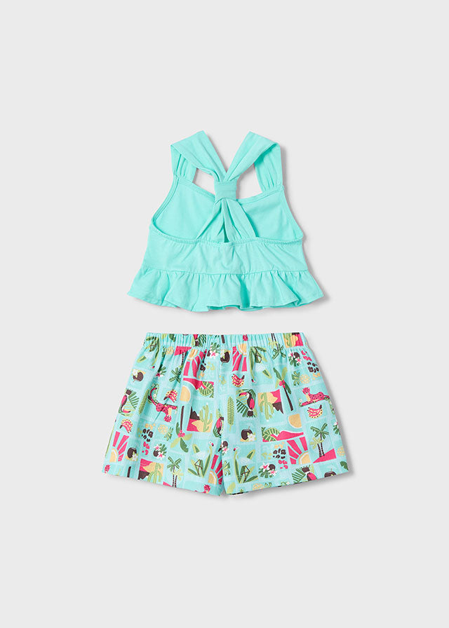 Mayoral Conjunto calção estampado e t-shirt menina