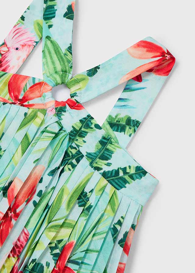 Mayoral Vestido plissado tropical menina