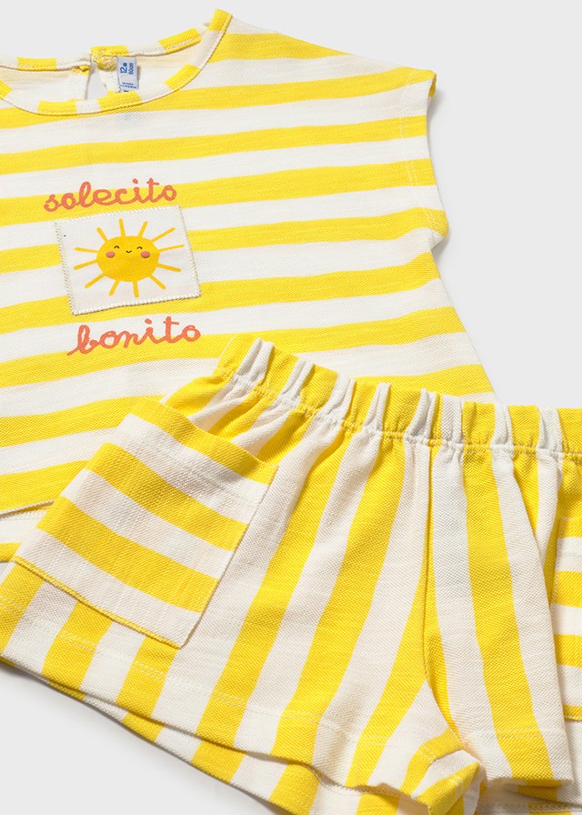 Mayoral Conjunto calção e t-shirt riscas bebé