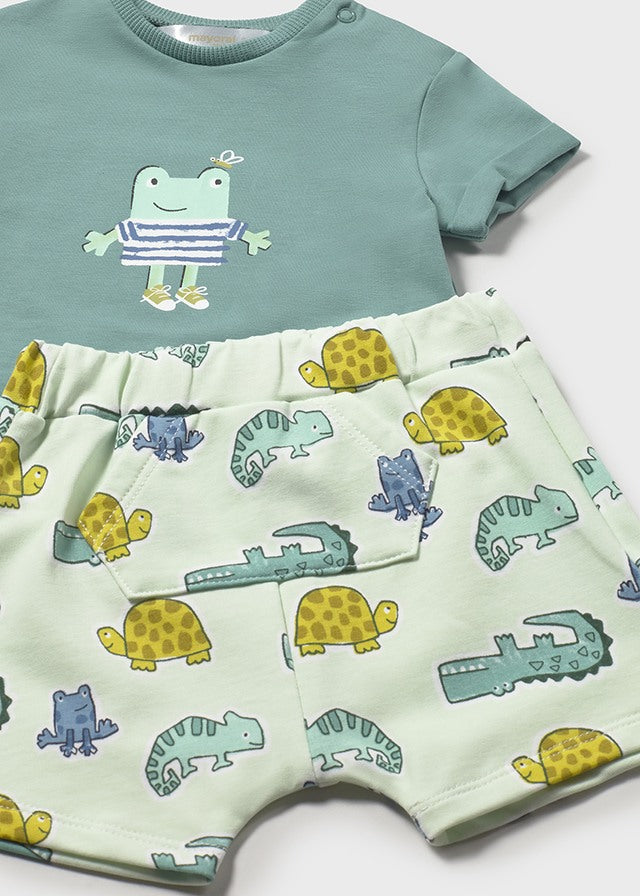Mayoral Conjunto calções estampados t-shirt recém-nascido