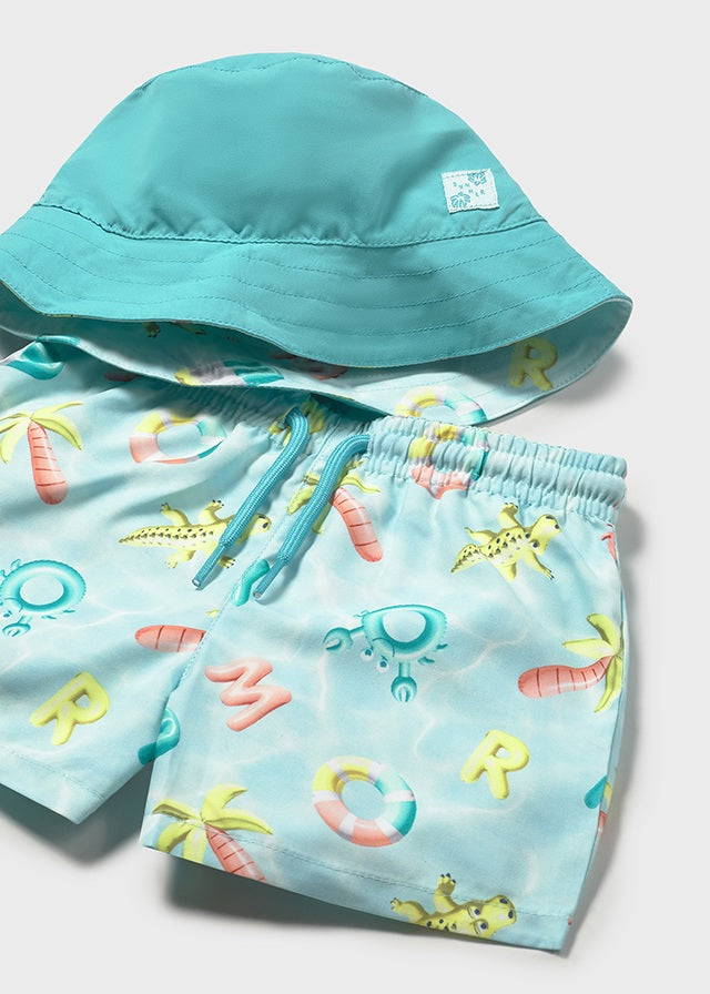 Mayoral Conjunto banho e gorro reversível proteção solar bebé