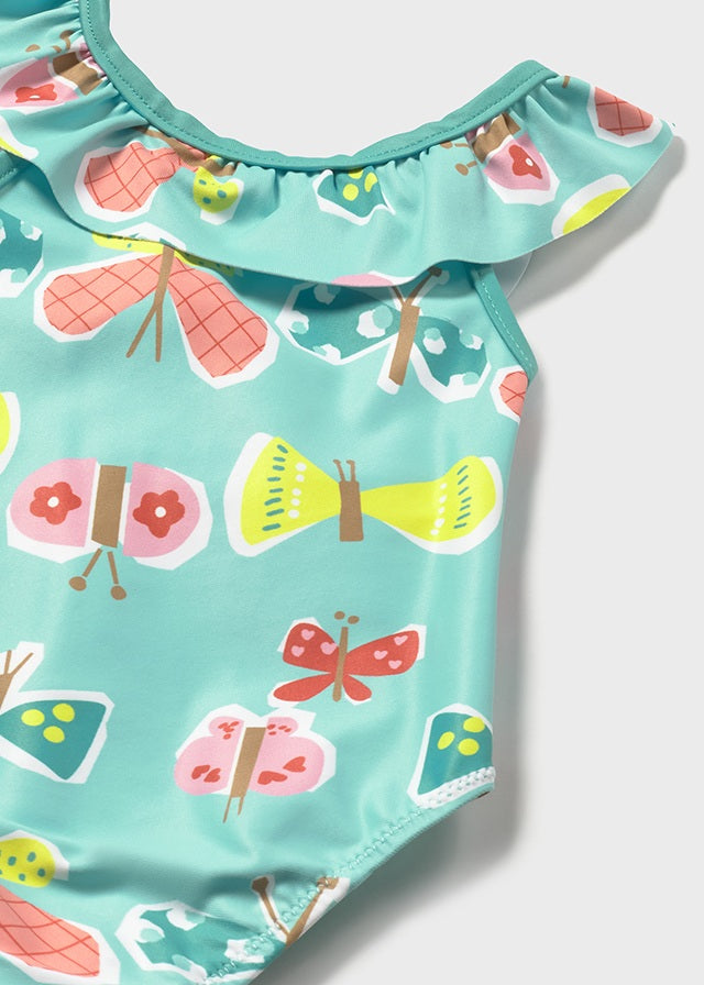 Mayoral Fato de Banho estampado folhos bebé
