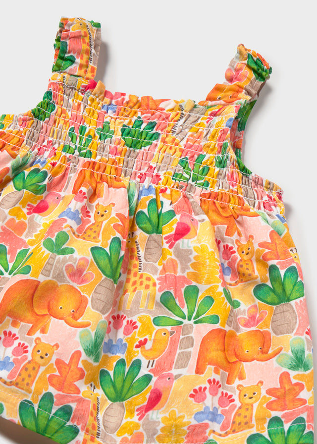 Mayoral Vestido estampado e fita recém nascida