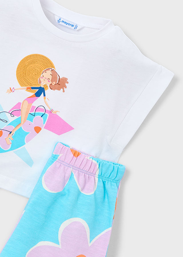 Mayoral Conjunto calção e t-shirt menina
