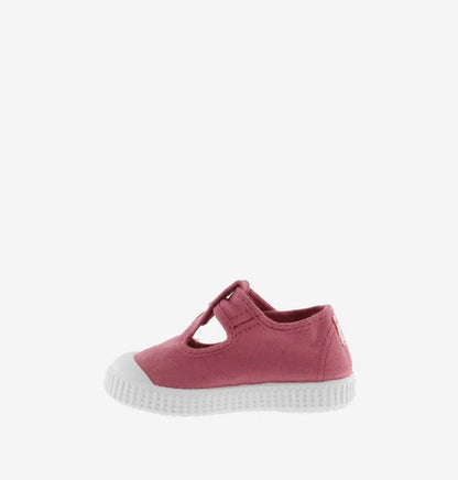 Victoria Sapato lona com velcro Framboesa