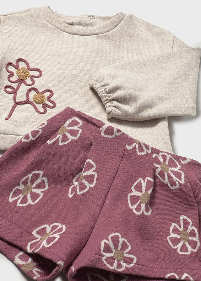 Mayoral Conjunto calções flores bebé