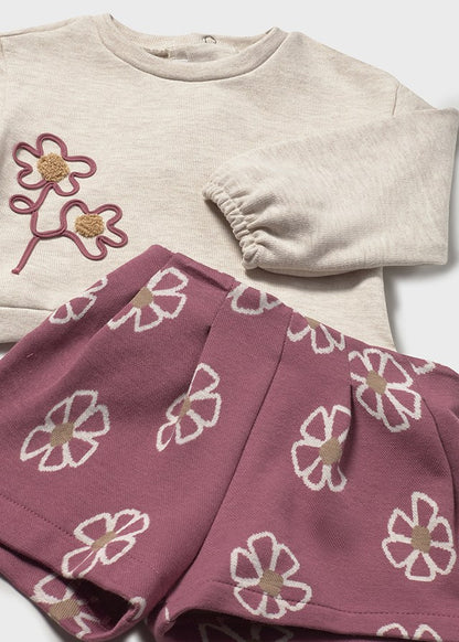 Mayoral Conjunto calções flores bebé