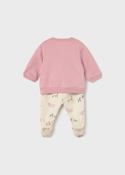Mayoral Conjunto calças com pés e sweat recém nascida