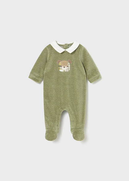 Mayoral Babygrow aveludado com gola recém nascido