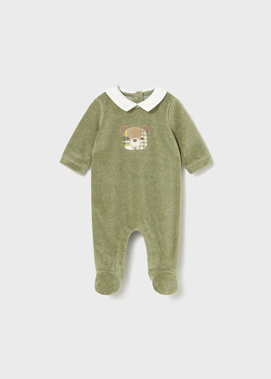 Mayoral Babygrow aveludado com gola recém nascido