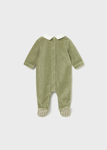 Mayoral Babygrow aveludado com gola recém nascido