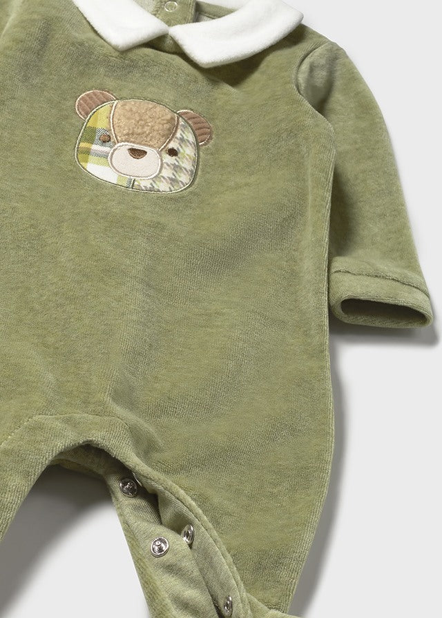 Mayoral Babygrow aveludado com gola recém nascido