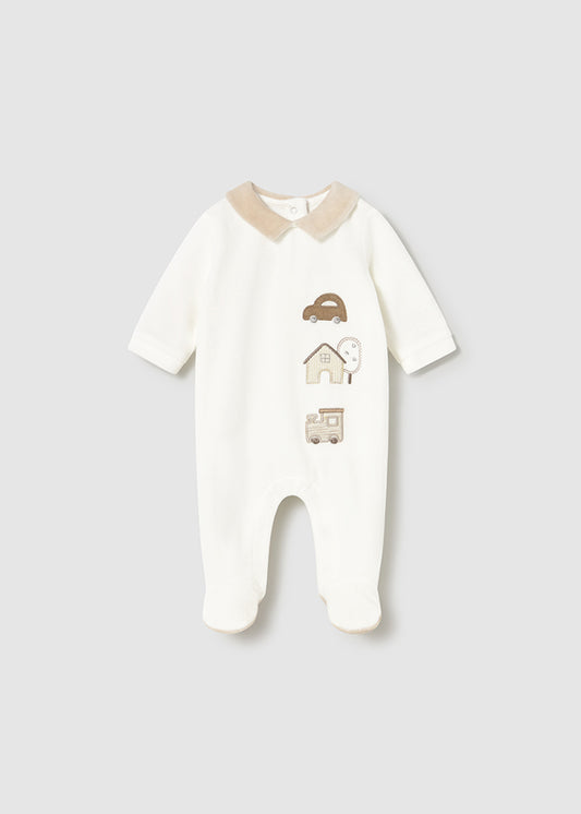 Mayoral Babygrow aveludado com gola recém nascido