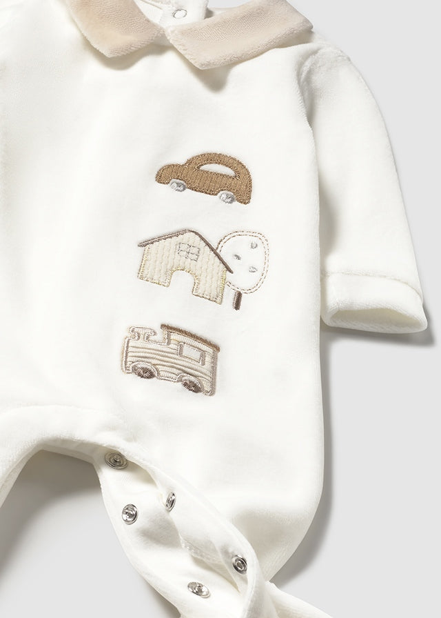 Mayoral Babygrow aveludado com gola recém nascido