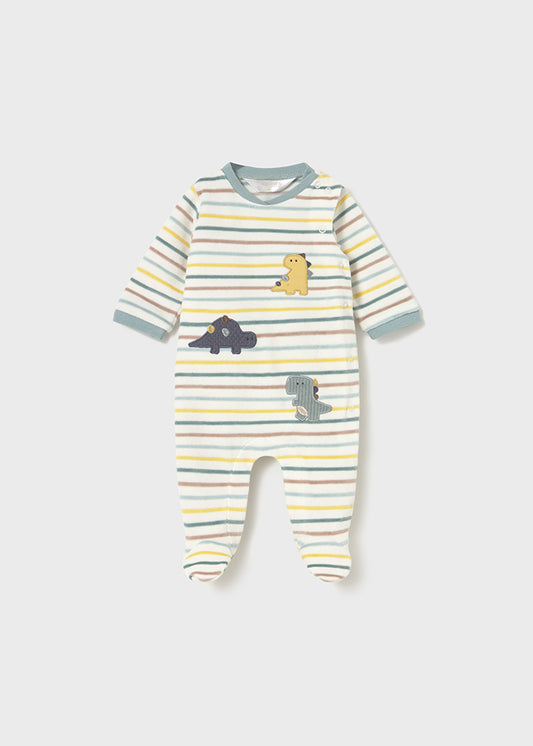 Mayoral Babygrow aveludado riscas recém nascido