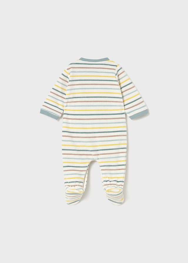 Mayoral Babygrow aveludado riscas recém nascido