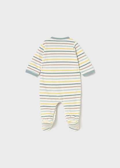 Mayoral Babygrow aveludado riscas recém nascido
