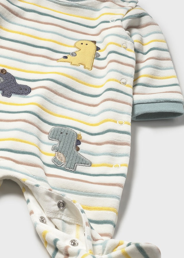 Mayoral Babygrow aveludado riscas recém nascido