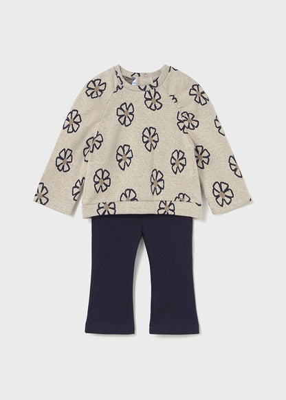 Mayoral  Conjunto leggings e sweat estampada bebé
