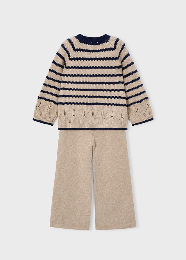 Mayoral Conjunto calças e camisola riscas menina