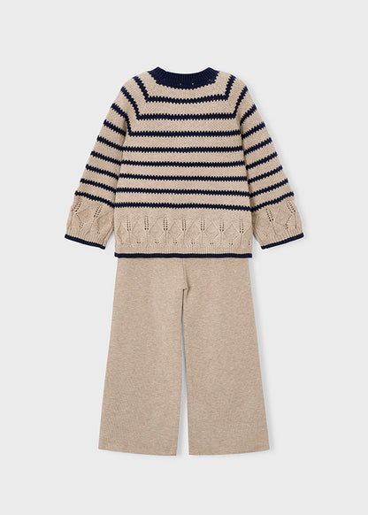 Mayoral Conjunto calças e camisola riscas menina