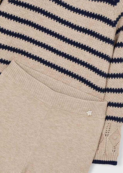 Mayoral Conjunto calças e camisola riscas menina