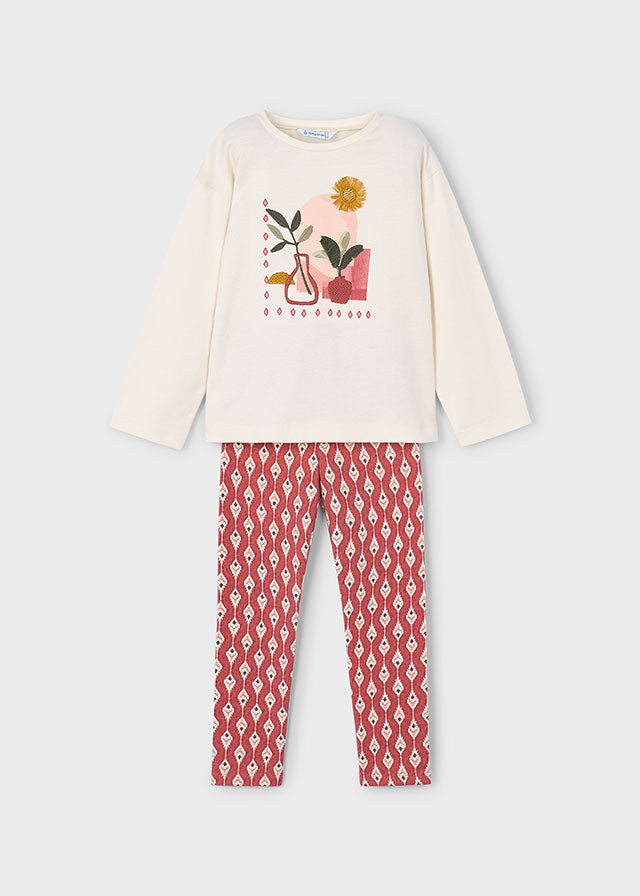 Mayoral Conjunto leggings estampado e camisola menina