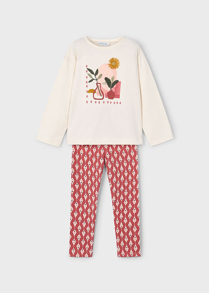 Mayoral Conjunto leggings estampado e camisola menina