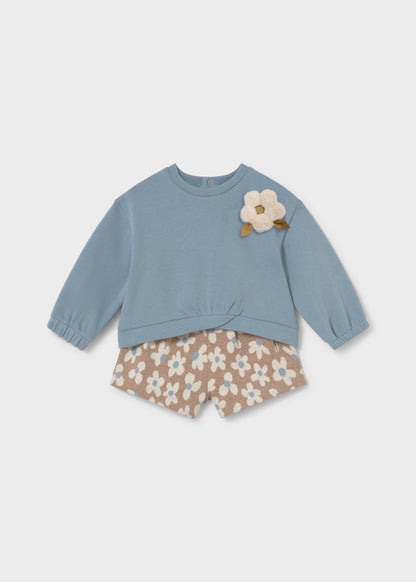 Mayoral Conjunto calções flores bebé
