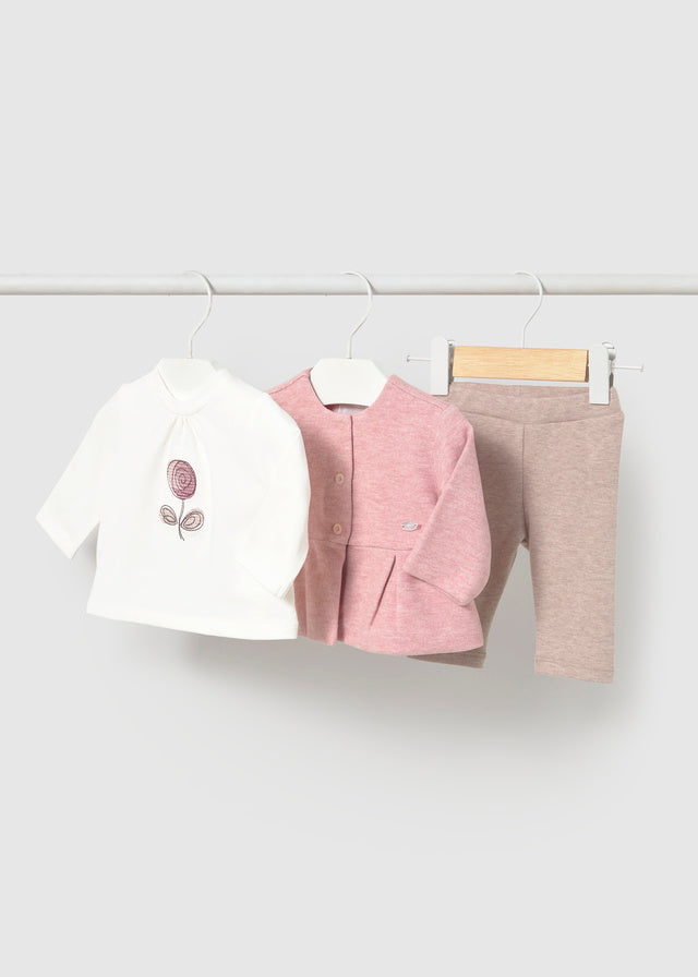 Mayoral Conjunto 3 peças leggings recém nascida