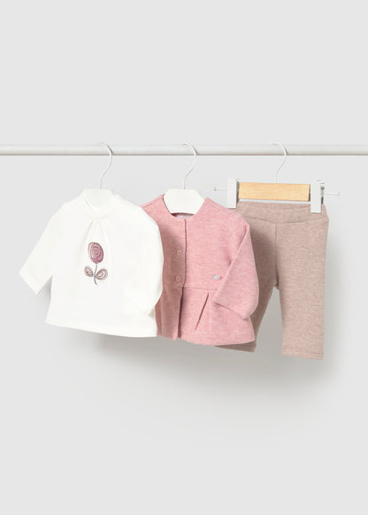 Mayoral Conjunto 3 peças leggings recém nascida