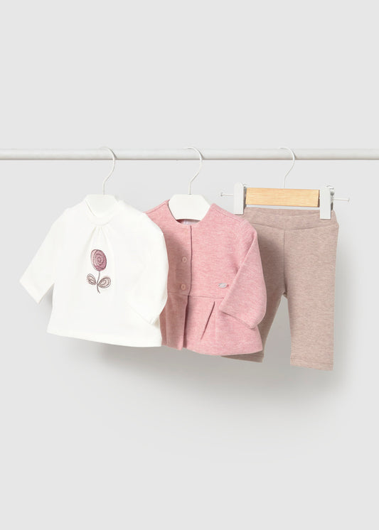 Mayoral Conjunto 3 peças leggings recém nascida