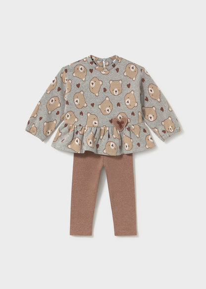 Mayoral Conjunto blusa estampada e calça bebé