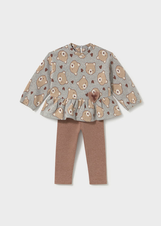 Mayoral Conjunto blusa estampada e calça bebé