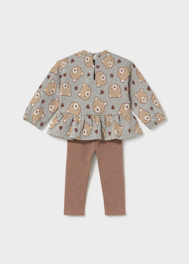 Mayoral Conjunto blusa estampada e calça bebé