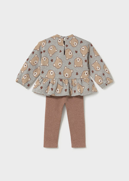 Mayoral Conjunto blusa estampada e calça bebé