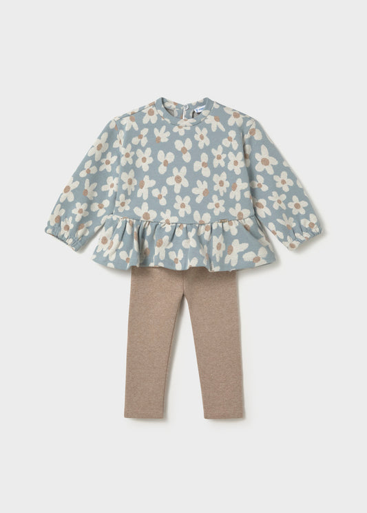 Mayoral Conjunto blusa estampada e calça bebé
