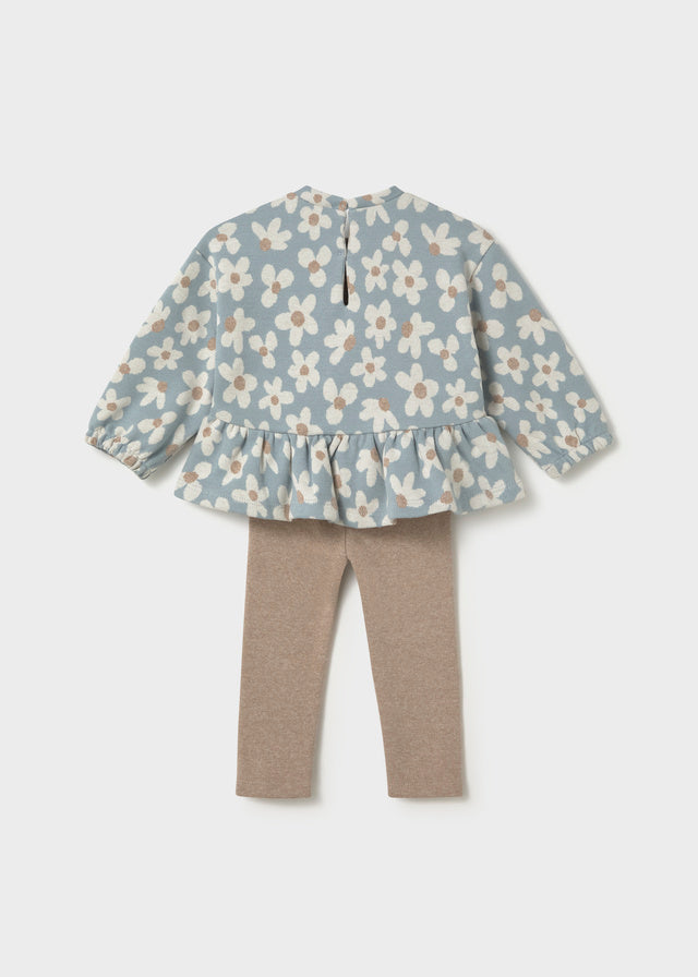 Mayoral Conjunto blusa estampada e calça bebé