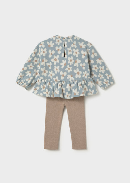 Mayoral Conjunto blusa estampada e calça bebé