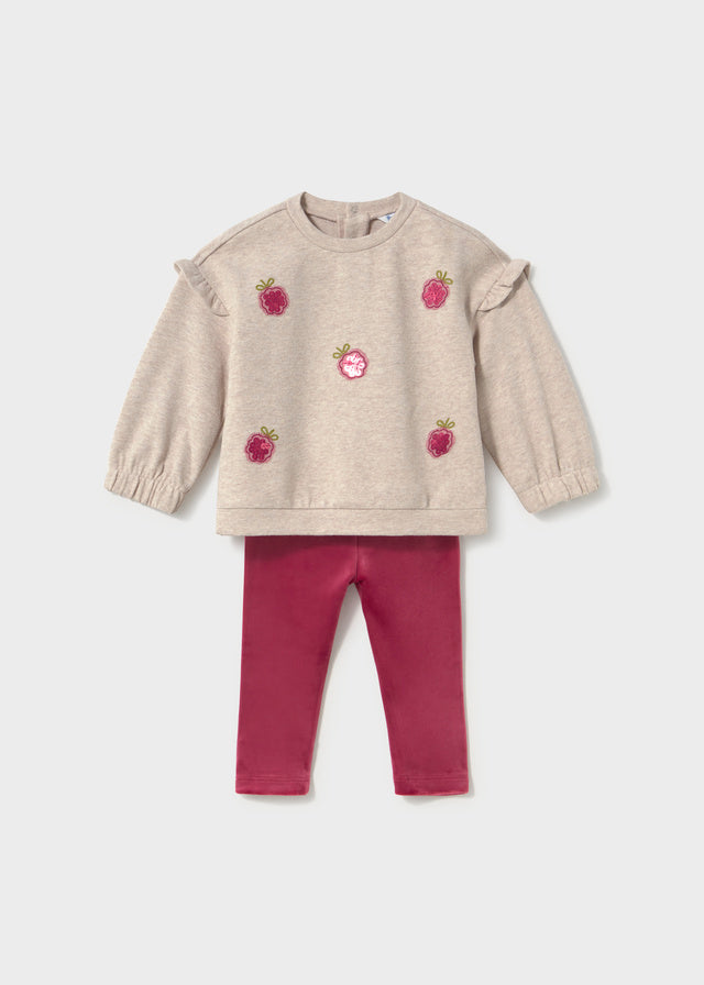 Mayoral Conjunto sweat e leggings veludo bebé