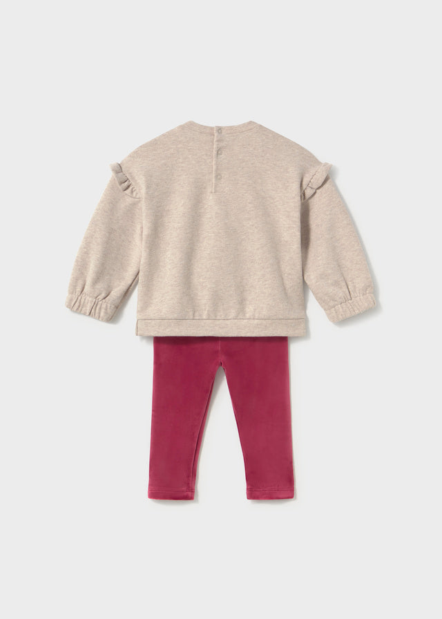 Mayoral Conjunto sweat e leggings veludo bebé