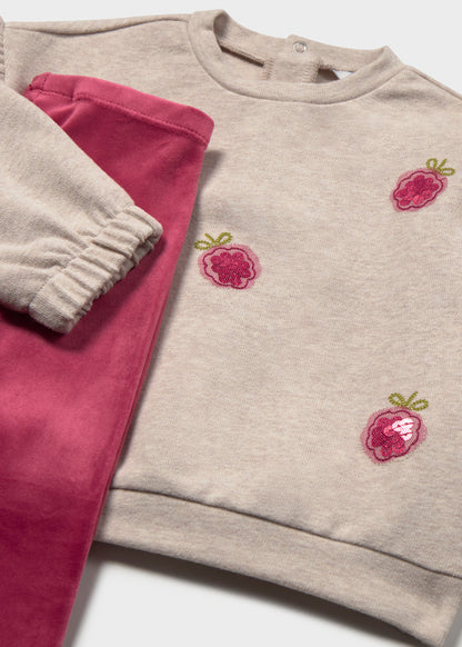 Mayoral Conjunto sweat e leggings veludo bebé