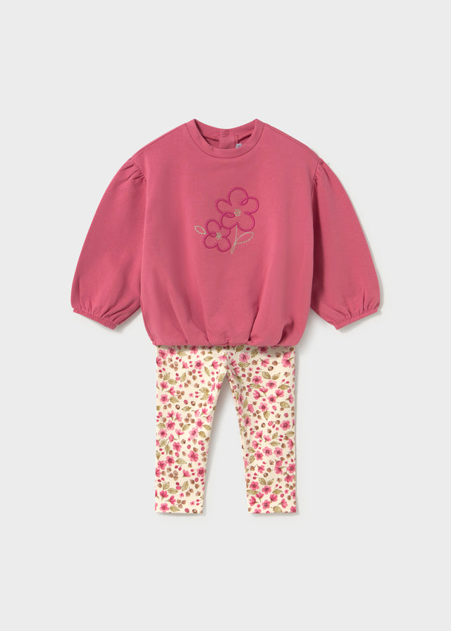 Mayoral Conjunto leggings estampado e sweat bebé
