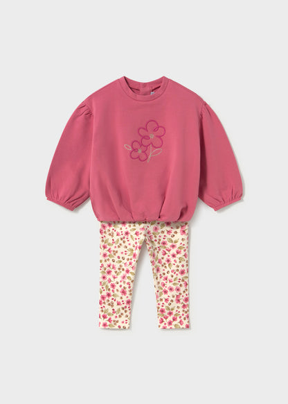 Mayoral Conjunto leggings estampado e sweat bebé