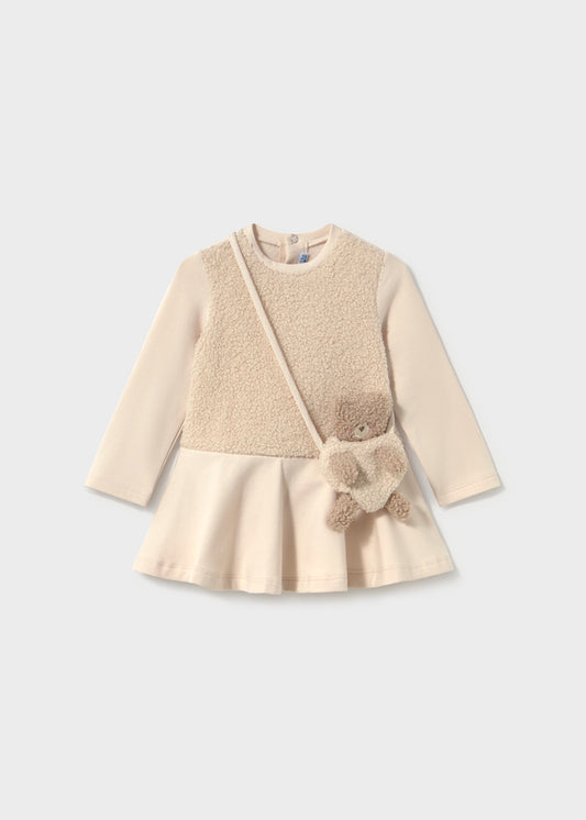 Mayoral Vestido combinado com bolso urso bebé